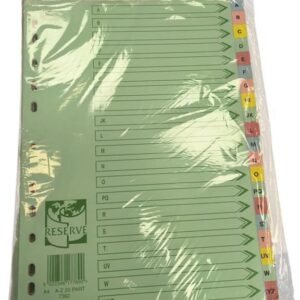 PREGRADNI KARTON A4 barvni 20-DELNI A-Z