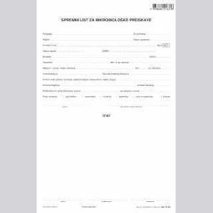 OBR. 8,159 SPREMNI LIST ZA MIKROBIOLOŠKE