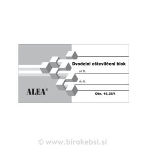 OBR.15,25/1 DVODELNI OŠTEVILČENI BLOK