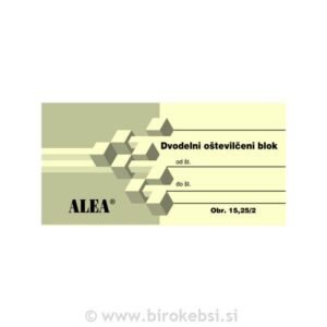 OBR.15,25/2 DVODELNI OŠTEVILČENI BLOK