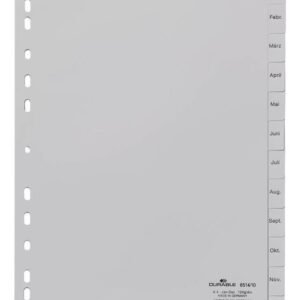 Ločilni listi A4, jan-dec/12, sivi(6514)
