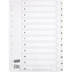 REGISTER A4 1-12 KARTON BEL