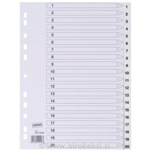 REGISTER A4 1-20 KARTON BEL