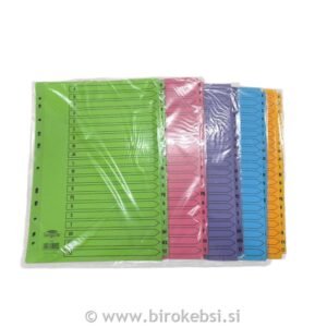PREGRADNI KARTON A4 barvni 20-DELNI A-Z
