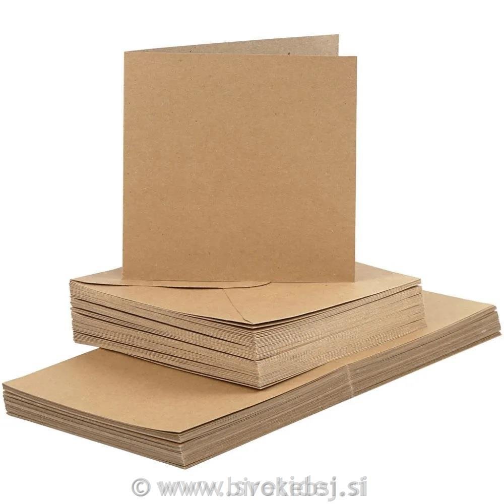Kuverte&voščilnice 15x15 cm, set 50