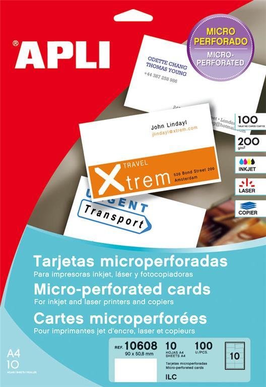 Vizitke z mikroperforacijo 90 x 50,8 mm