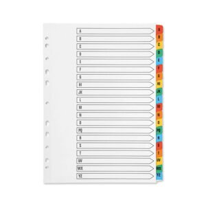 WHITE A4 20-PIECE CARDBOARD PARTITION A-Z