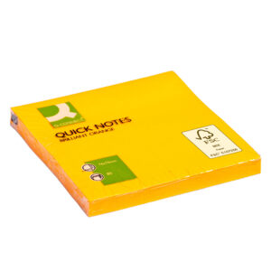CUBE 75X75 100 SHEETS NEON ORANGE Q-CONNECT