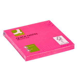 CUBE 75X75 100 SHEETS NEON PINK Q-CONNECT