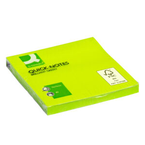 CUBE 75X75 100 SHEETS NEON GREEN Q-CONNECT