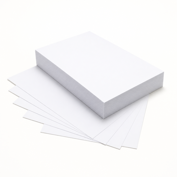 White copy paper stack on a white background